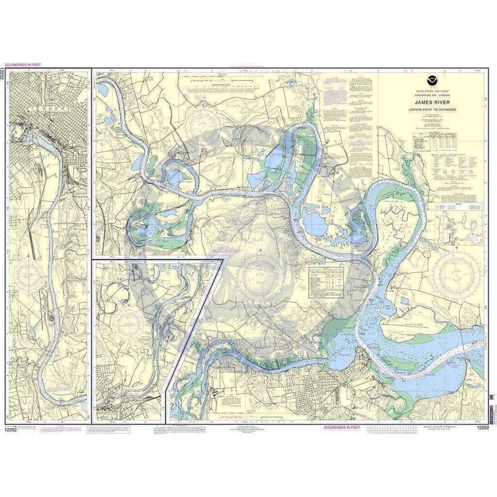 NOAA Nautical Chart 12252: James River Jordan Point to Richmond