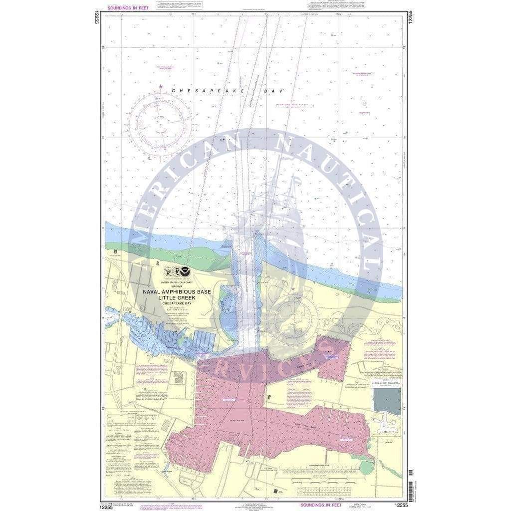 NOAA Nautical Chart 12255: Little Creek Naval Amphibious Base - Amnautical