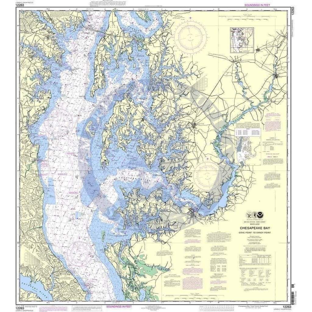 NOAA Nautical Chart 12263: Chesapeake Bay Cove Point to Sandy Point