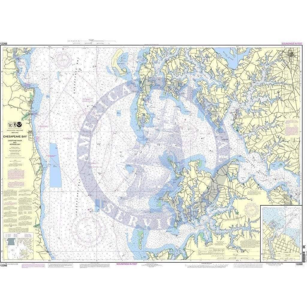 NOAA Choptank River Chart 12266 Chesapeake Bay Choptank River Amnautical