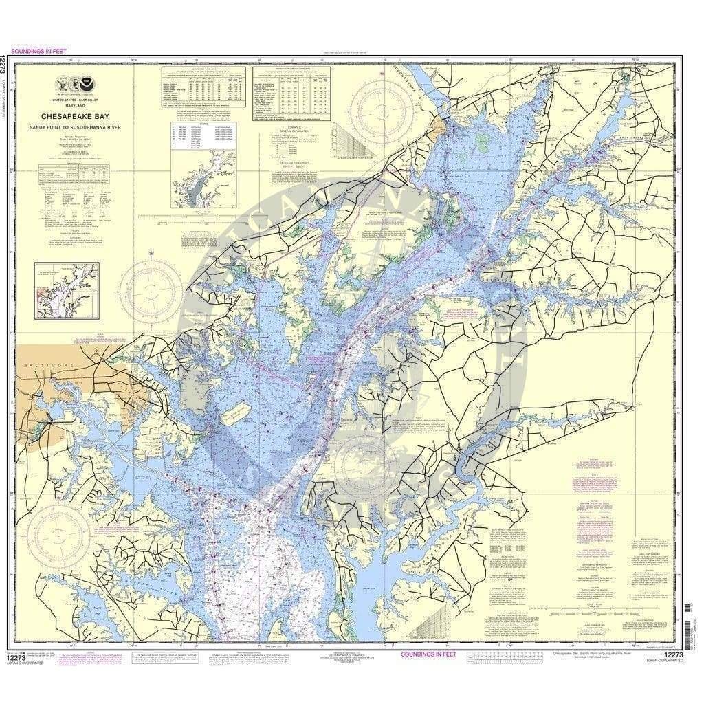 NOAA Nautical Chart 12273: Chesapeake Bay Sandy Point to Susquehanna River