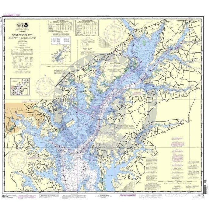 NOAA Nautical Chart 12273: Chesapeake Bay Sandy Point to Susquehanna River