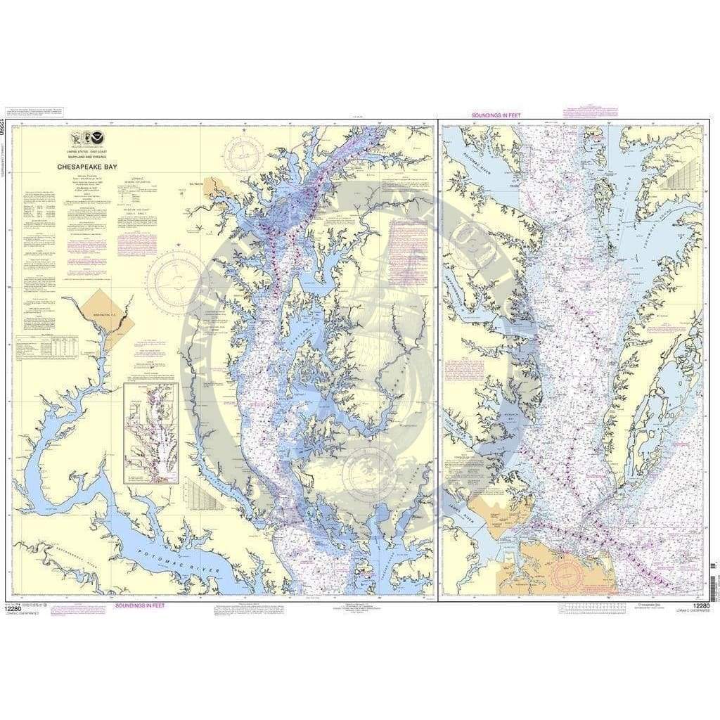NOAA Nautical Chart 12280: Chesapeake Bay