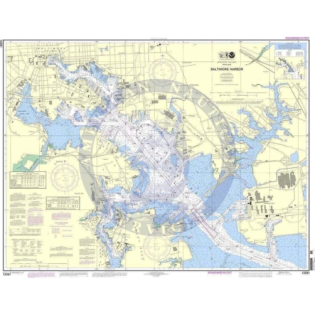 NOAA Nautical Chart 12281: Baltimore Harbor