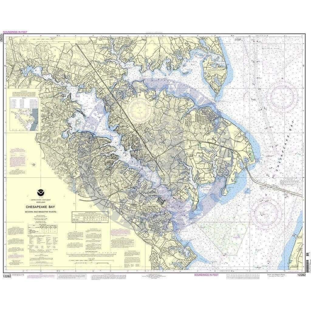 NOAA Nautical Chart 12282: Chesapeake Bay Severn and Magothy Rivers