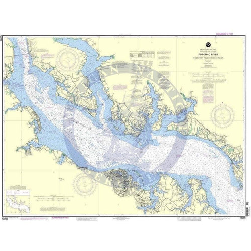 Chart 2182c NOAA Nautical Chart 12286: Potomac River Piney Point to Lower Cedar Po ...