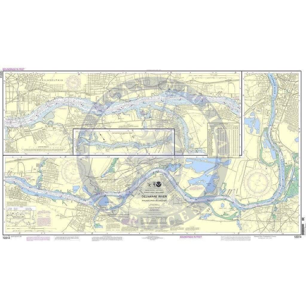 NOAA Nautical Chart 12314 Delaware River Philadelphia to Trenton
