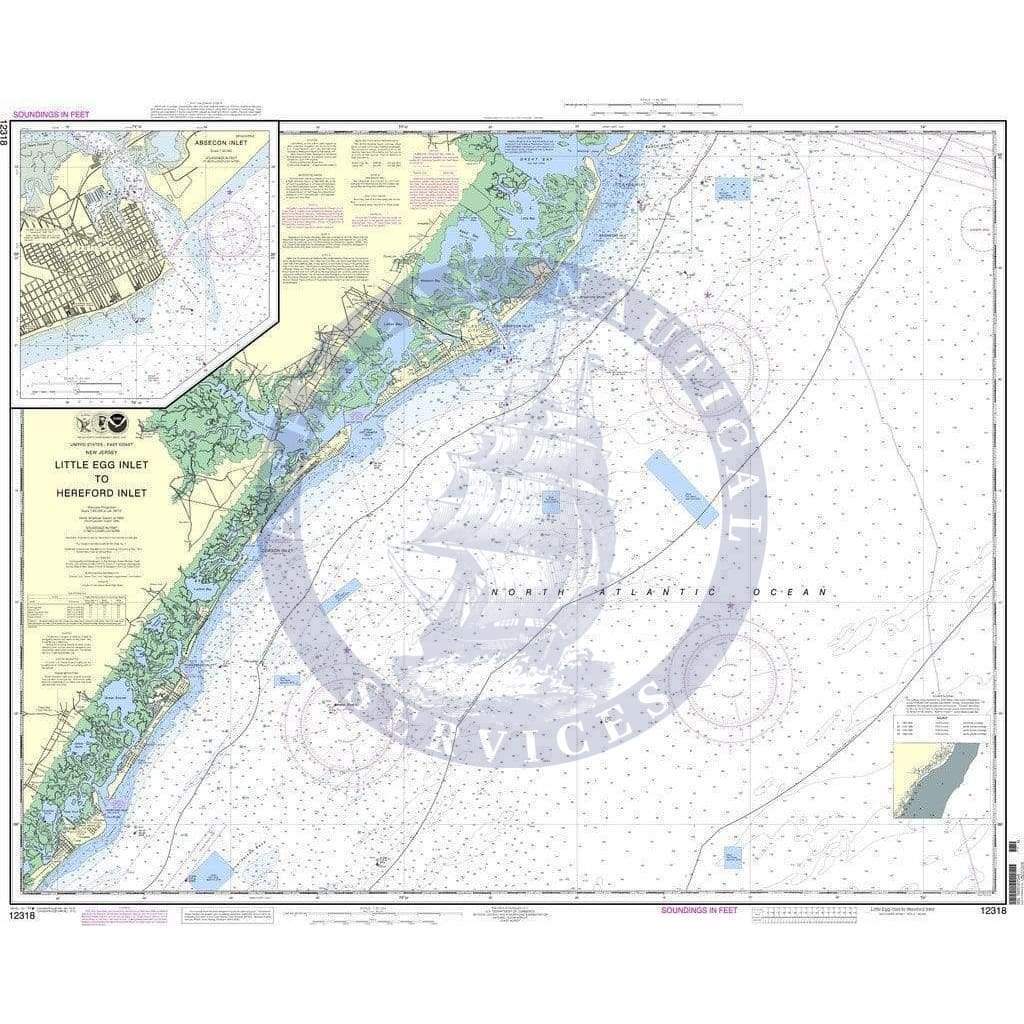 NOAA Nautical Chart 12318: Little Egg Inlet to Hereford Inlet
