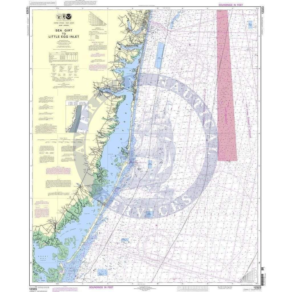NOAA Nautical Chart 12323 Sea Girt to Little Egg Inlet Amnautical