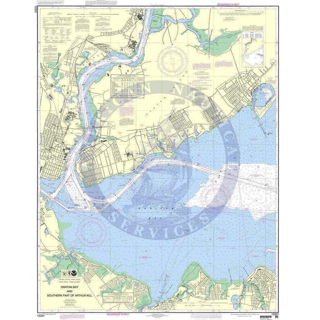 NOAA Nautical Chart 12331: Raritan Bay and Southern Part of Arthur Kill