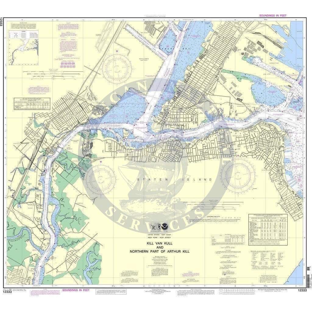 NOAA Nautical Chart 12333: Kill Van Kull and Northern Part of Arthur Kill
