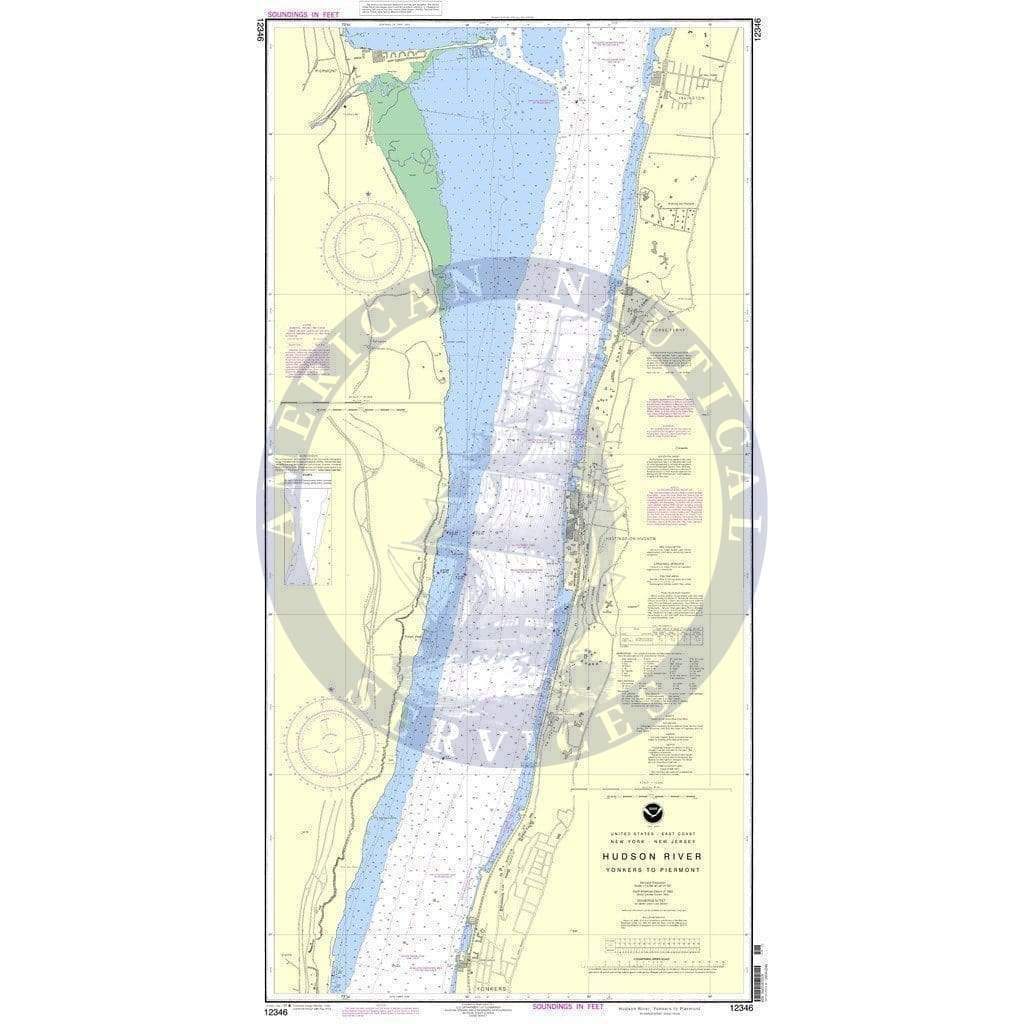 NOAA Nautical Chart 12346: Hudson River Yonkers to Piermont