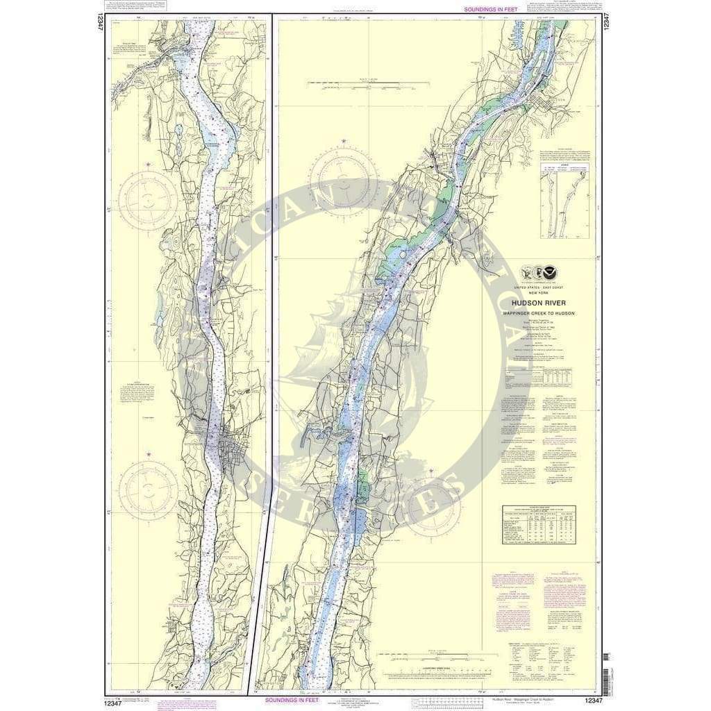 NOAA Nautical Chart 12347: Hudson River Wappinger Creek to Hudson