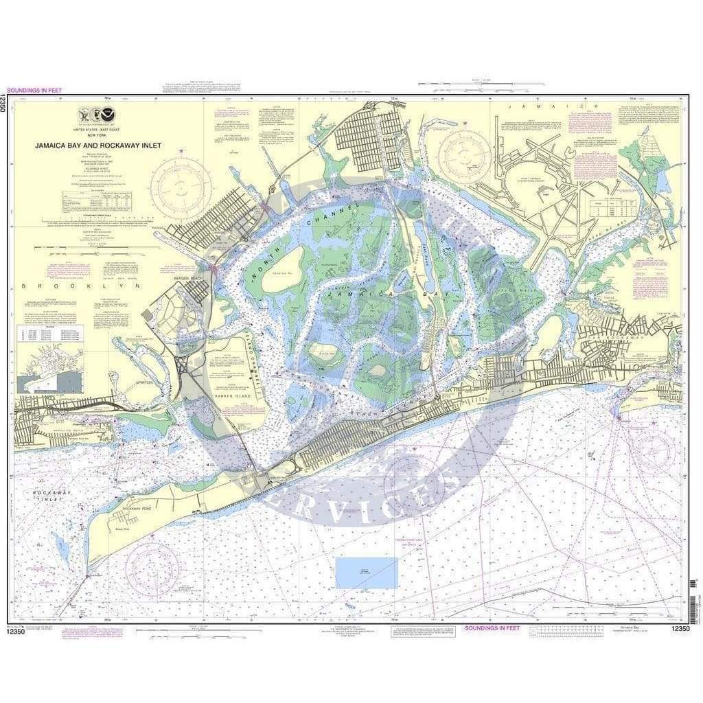 NOAA Nautical Chart 12350: Jamaica Bay and Rockaway Inlet