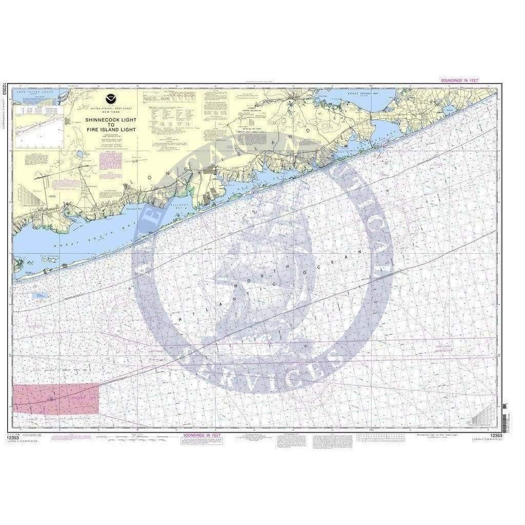 NOAA Nautical Chart 12353: Shinnecock Light to Fire Island Light