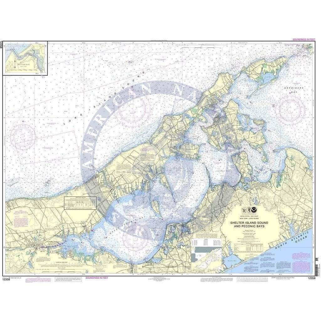 NOAA Chart 12358: New York Long Island | New York Nautical Map - Amnautical