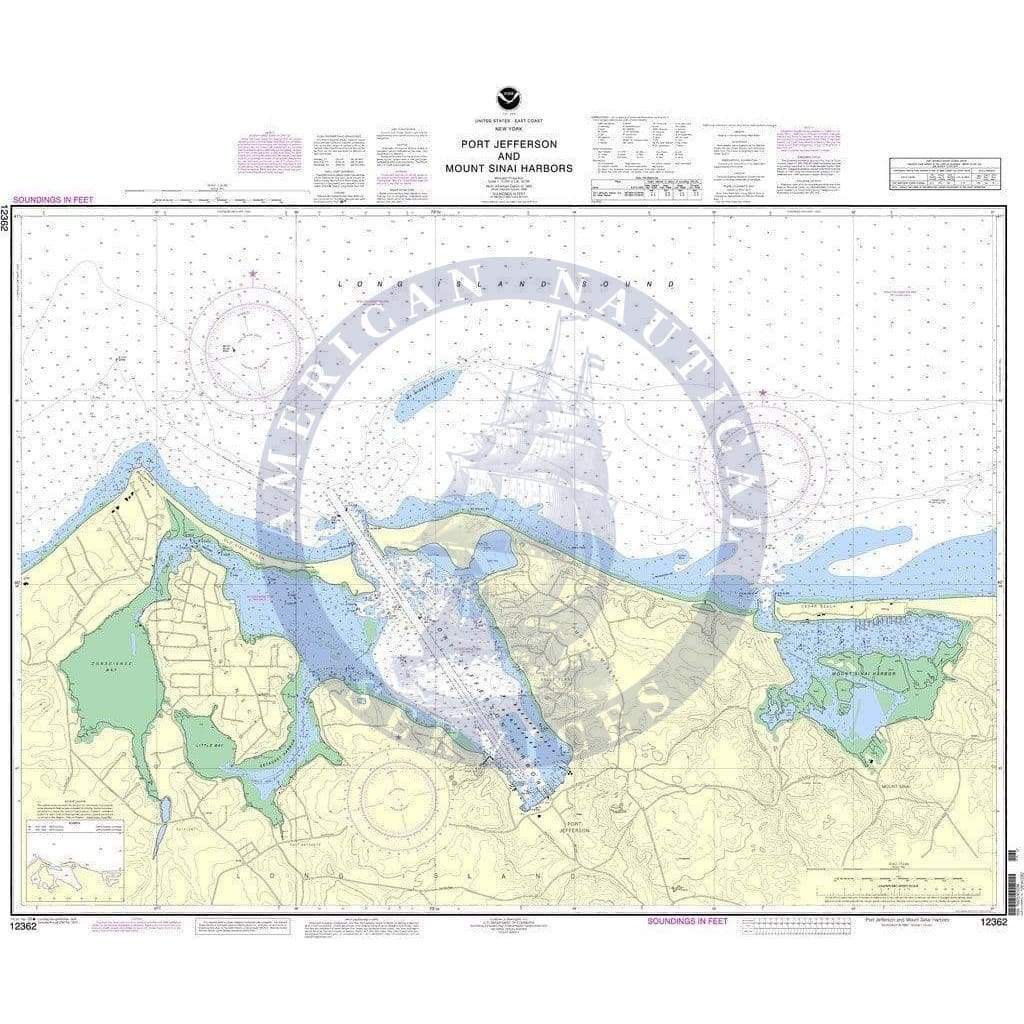 NOAA Nautical Chart 12362: Port Jefferson and Mount Sinai Harbors