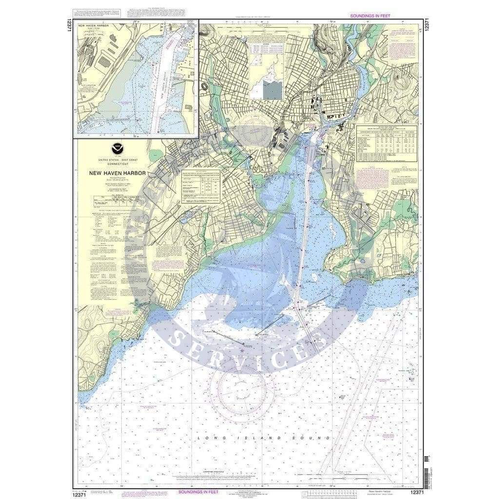NOAA Nautical Chart 12371: New Haven Harbor;New Haven Harbor (Inset)