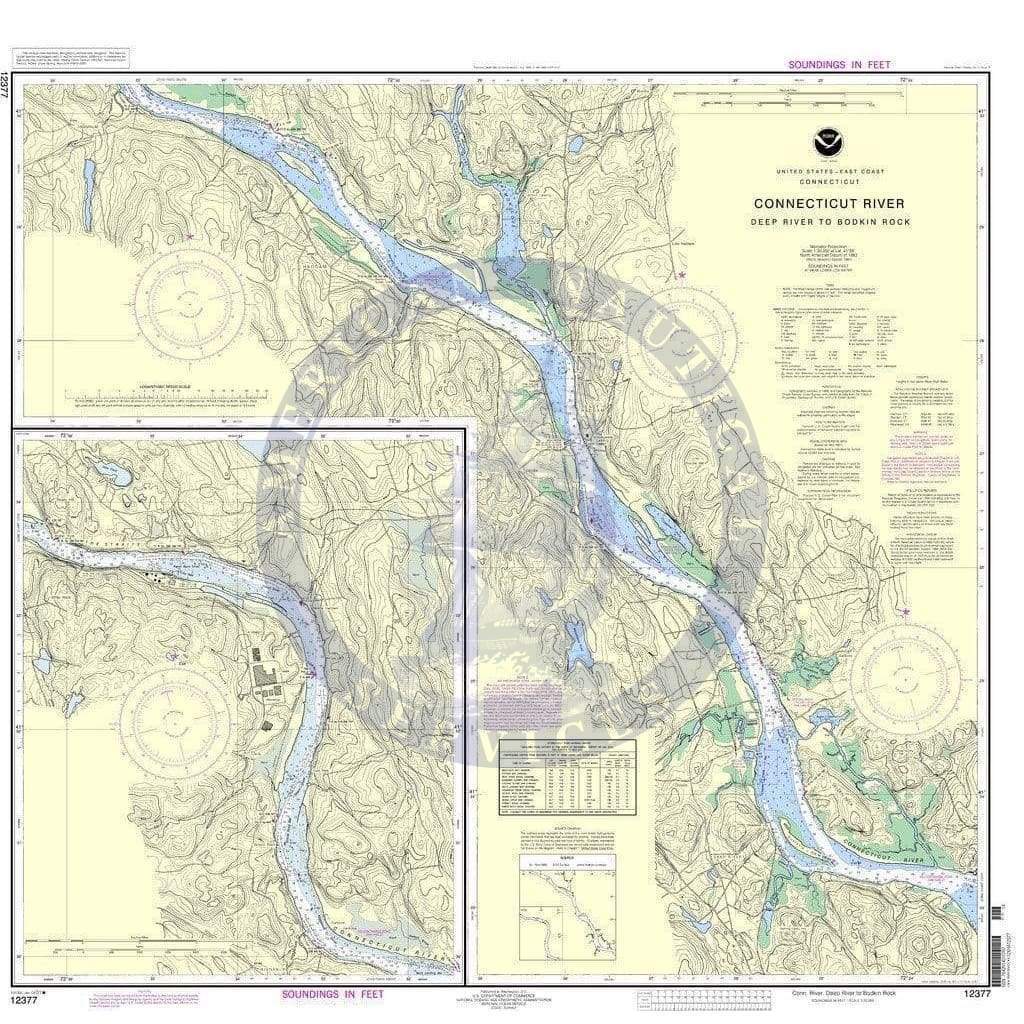 NOAA Nautical Chart 12377: Connecticut River Deep River to Bodkin Rock