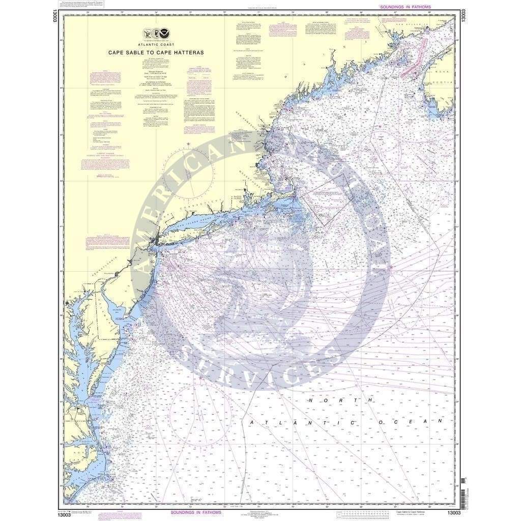NOAA Nautical Chart 13003: Cape Sable to Cape Hatteras