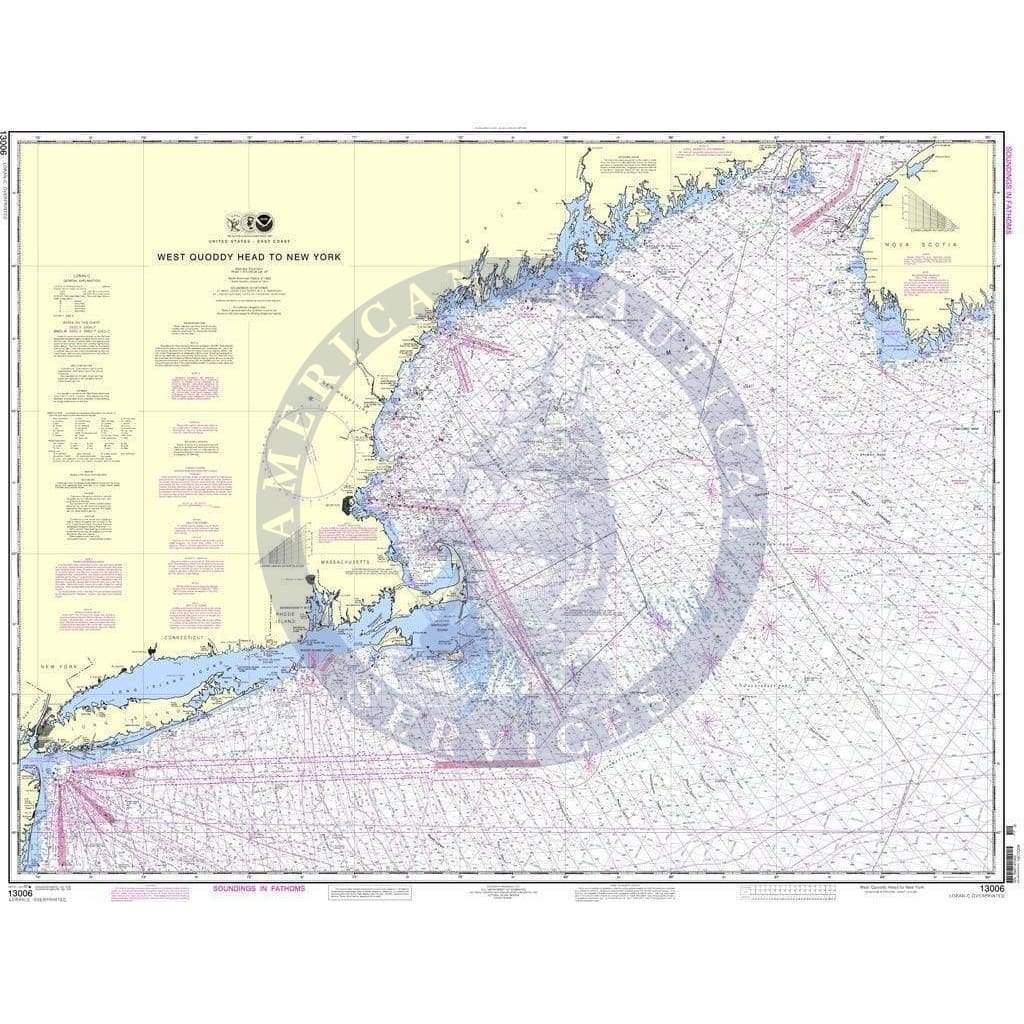 NOAA Nautical Chart 13006: West Quaddy Head to New York - Amnautical
