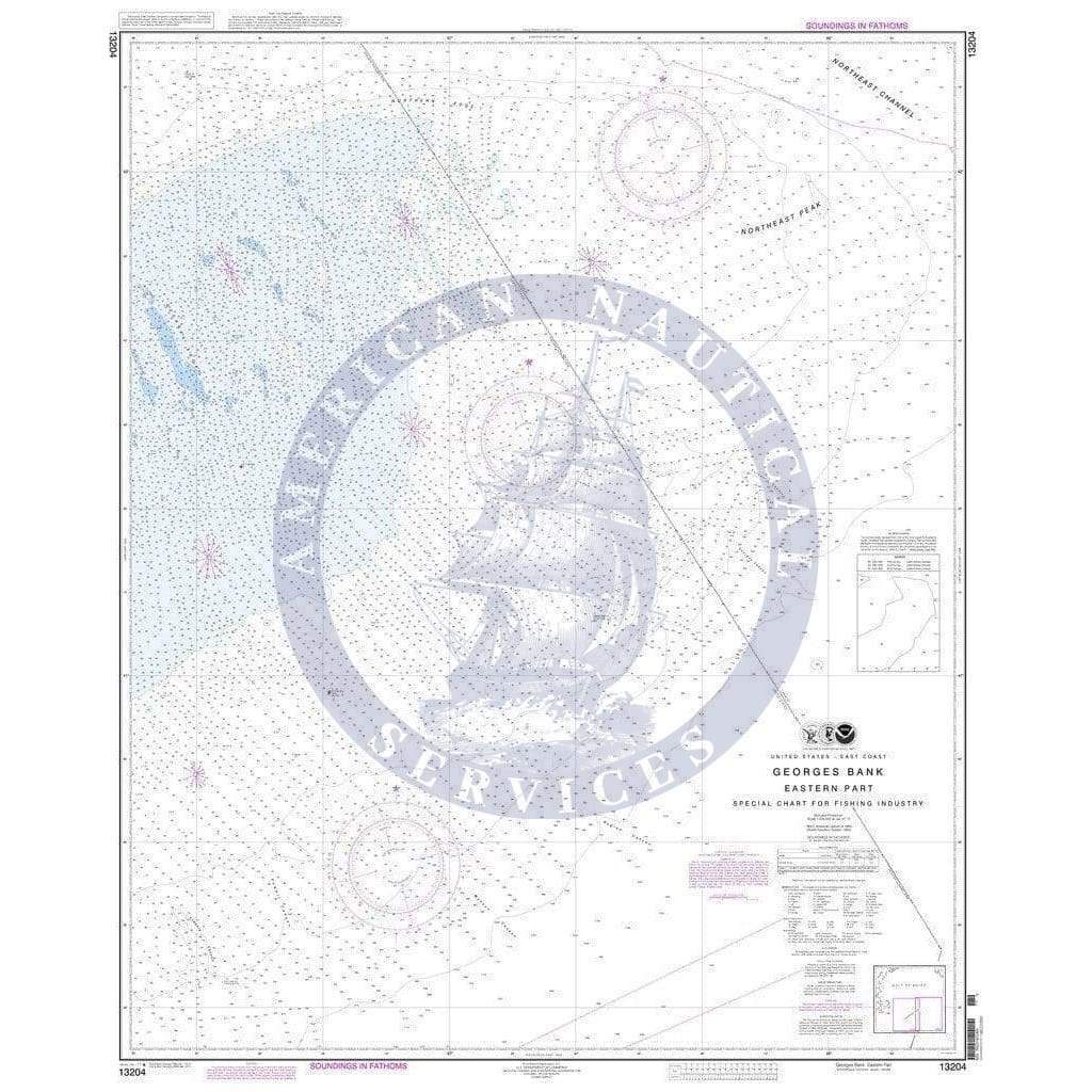 NOAA Nautical Chart 13204: Georges Bank Eastern part
