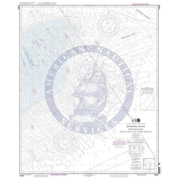 NOAA Nautical Chart 13204: Georges Bank Eastern part