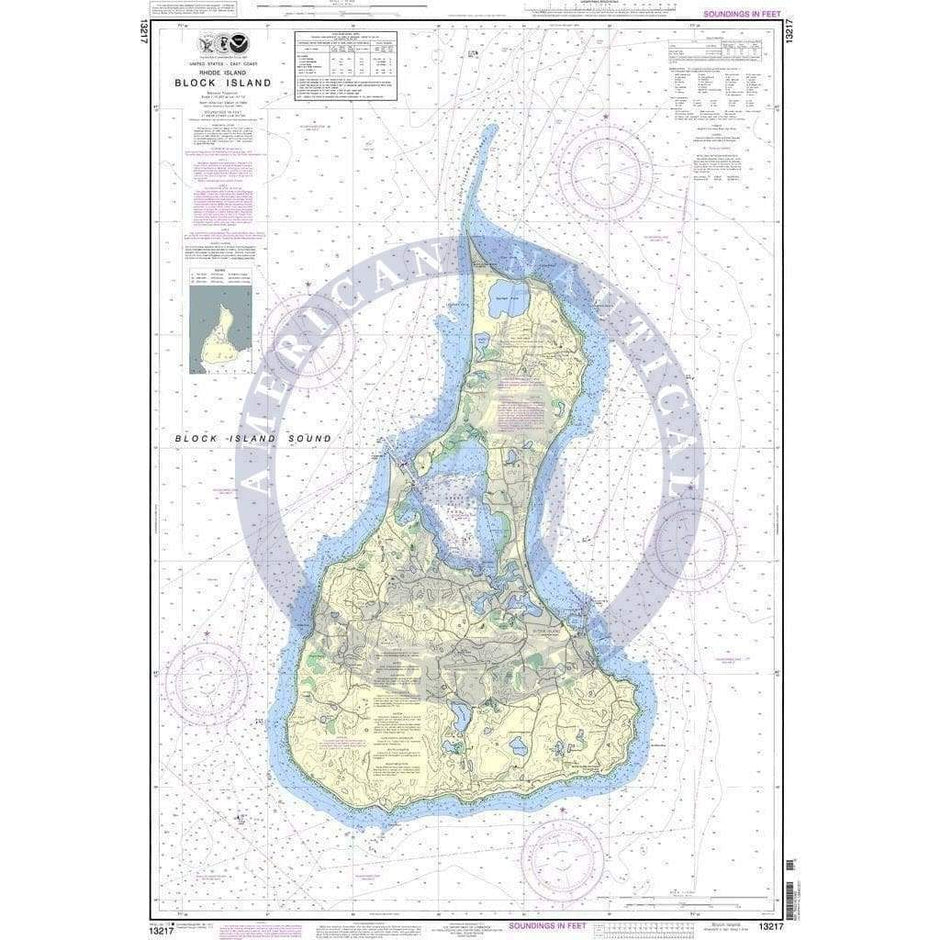 NOAA Nautical Chart 13217 Block Island Amnautical