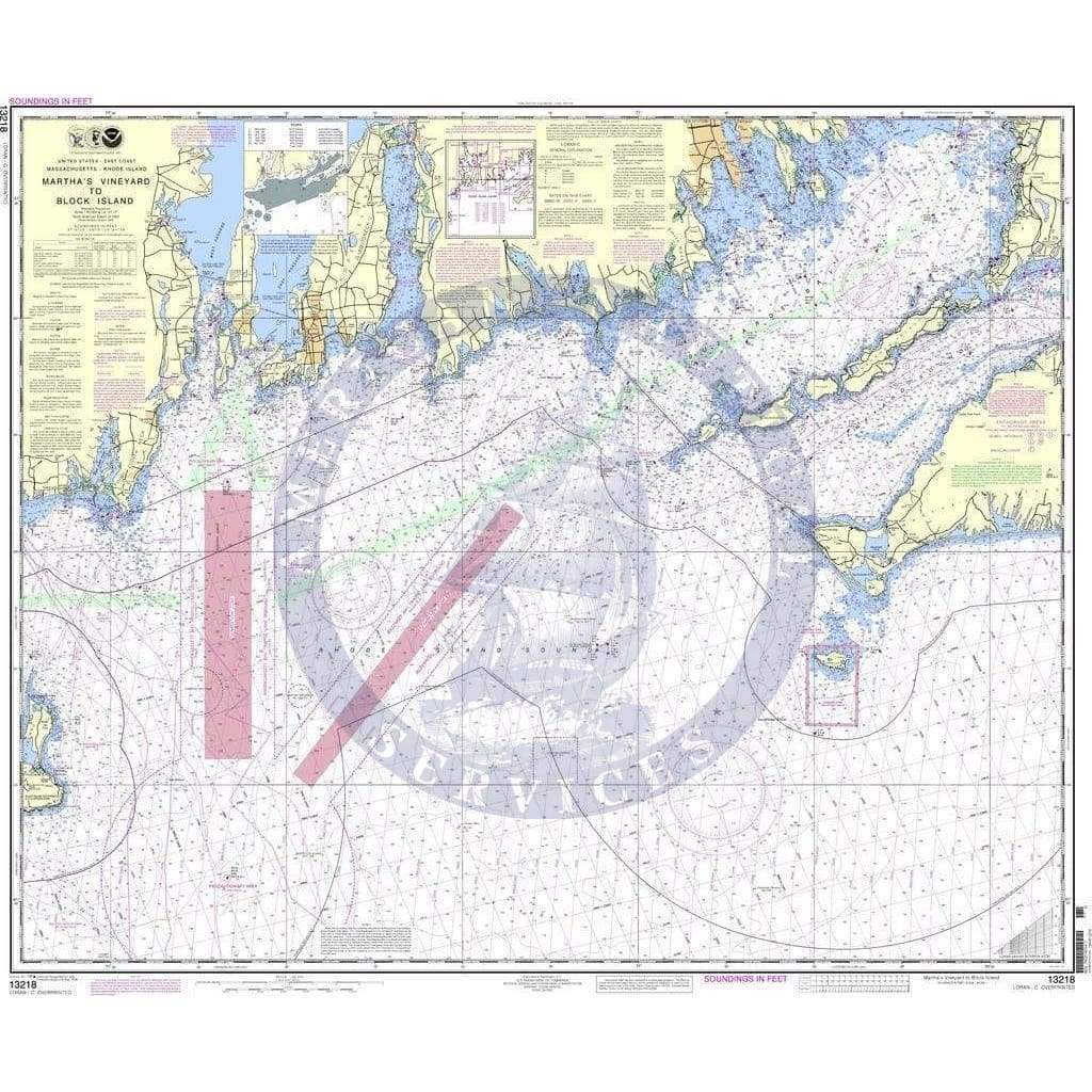 NOAA Block Island Nautical Chart 13218 Martha's Vineyard NOAA Map