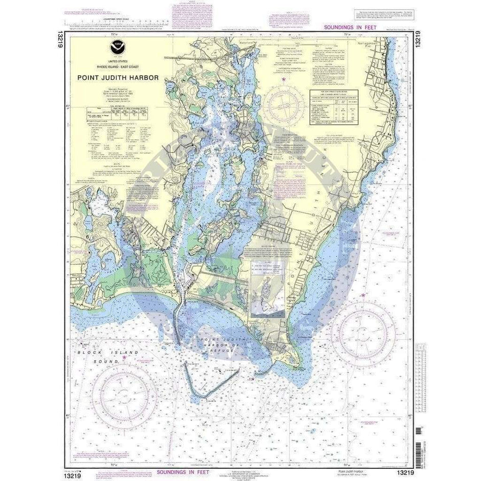 NOAA Nautical Chart 13219: Point Judith Harbor - Amnautical