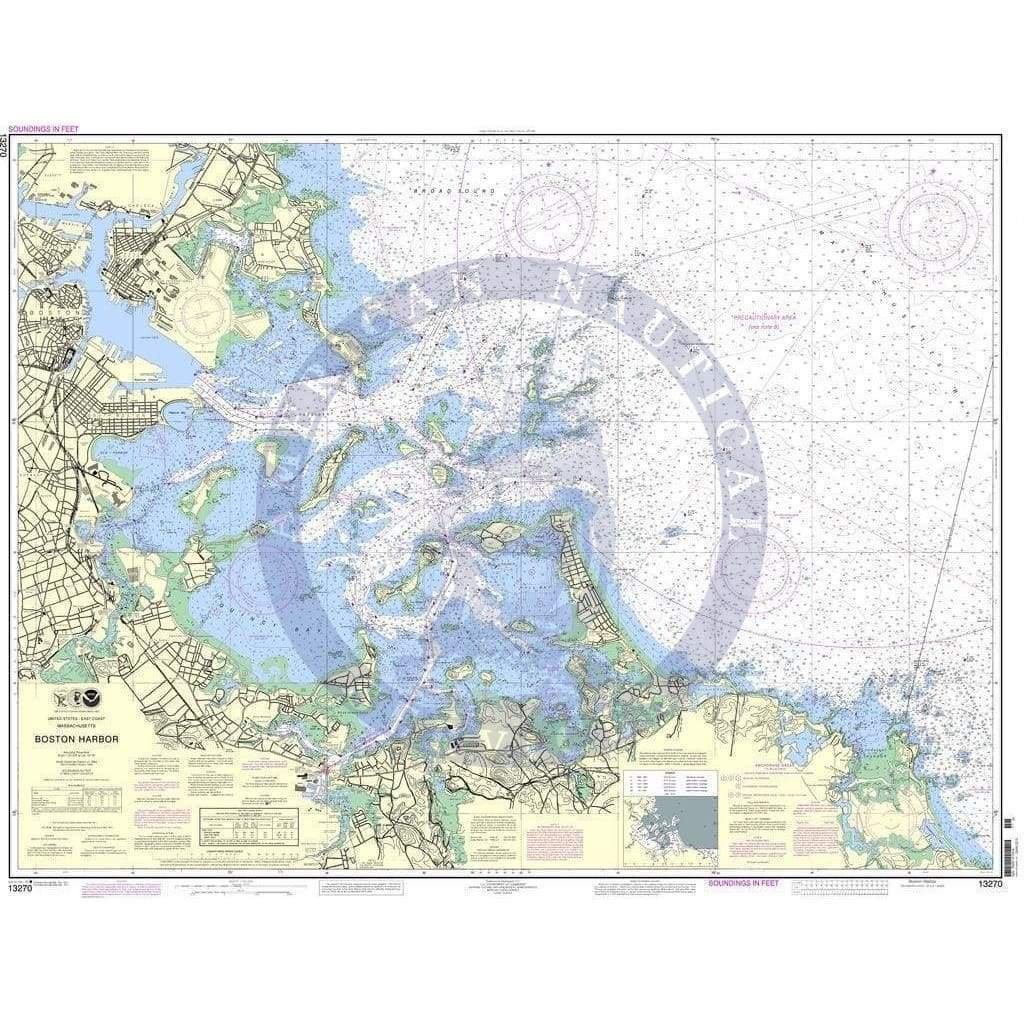 Boston Harbor Chart NOAA Chart 13270 Boston Harbor Amnautical