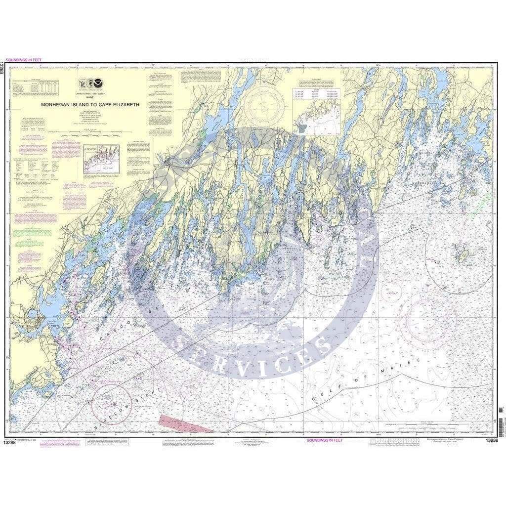 NOAA Nautical Chart 13288: Monhegan Island to Cape Elizabeth