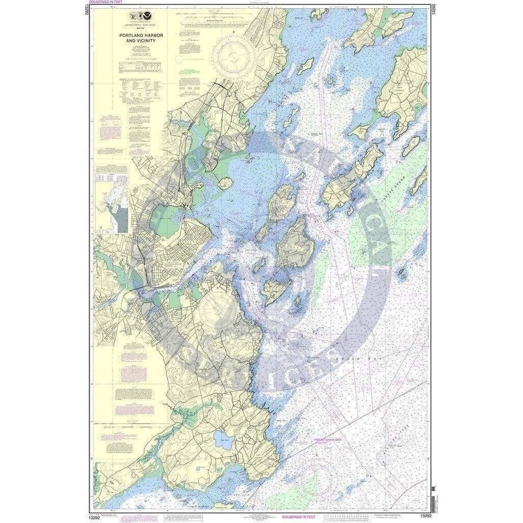 Portland Chart NOAA Nautical Chart 13292: Portland Harbor and Vicinity - Amnautical