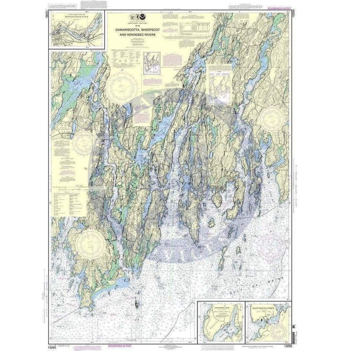 NOAA Chart 13293: Damariscotta, Sheepscot and Kennebec Rivers