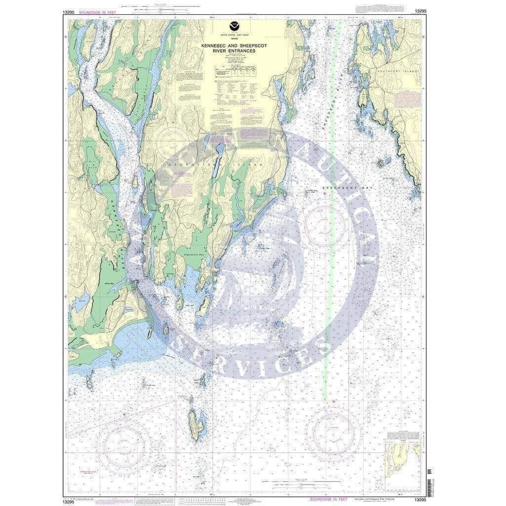 NOAA Nautical Chart 13295: Kennebec and Sheepscot River Entrances