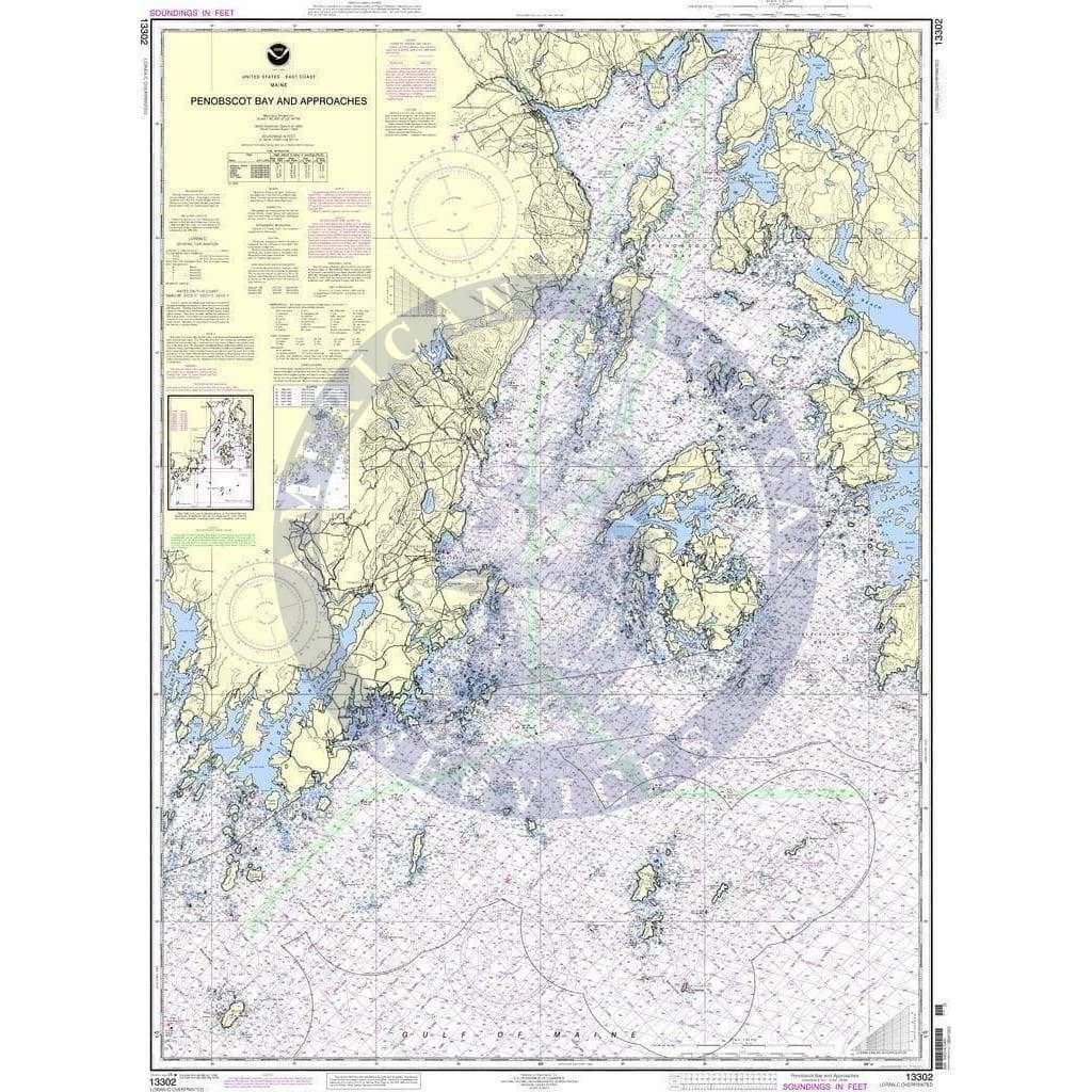 NOAA Nautical Chart 13302: Penobscot Bay and Approaches