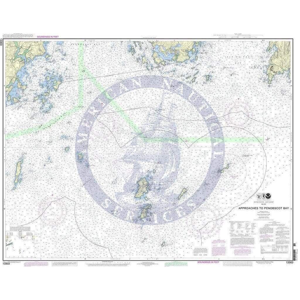 NOAA Nautical Chart 13303: Approaches to Penobscot Bay