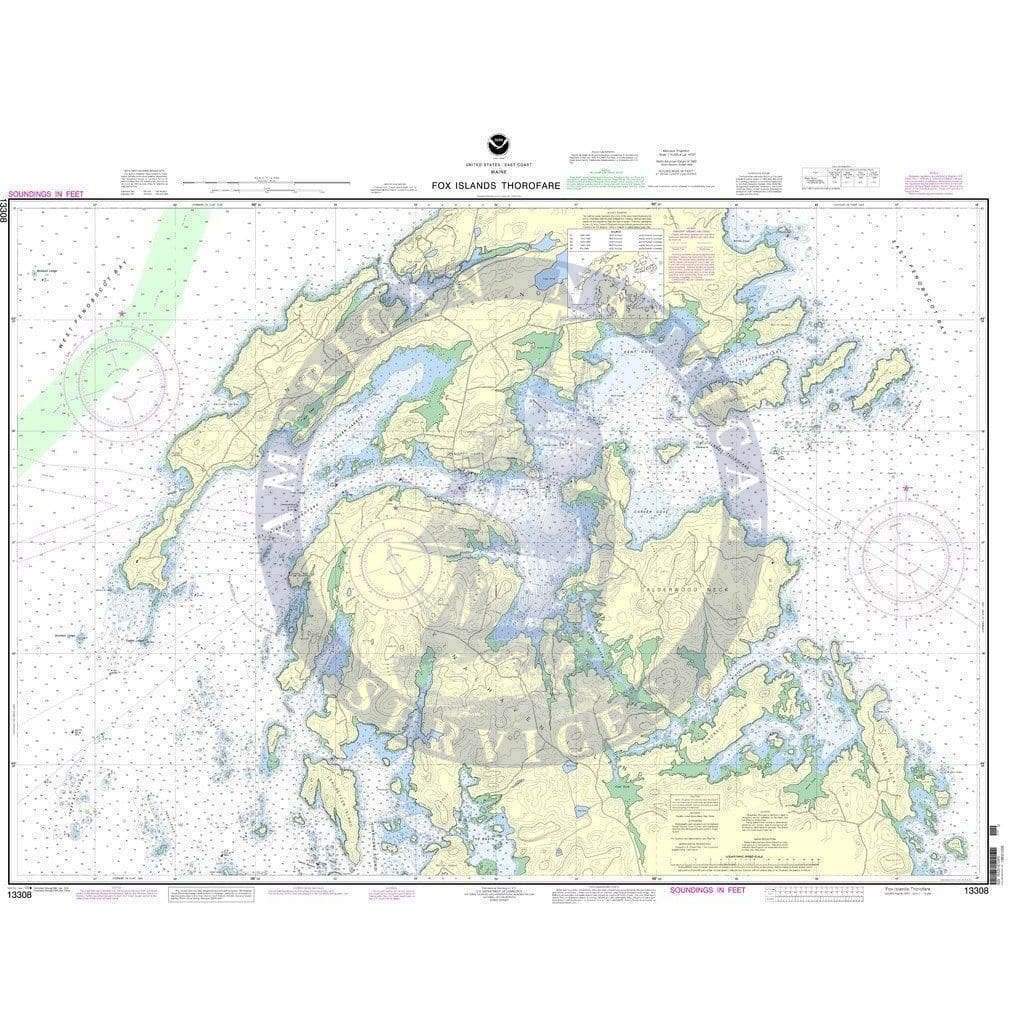NOAA Nautical Chart 13308: Fox Islands Thorofare