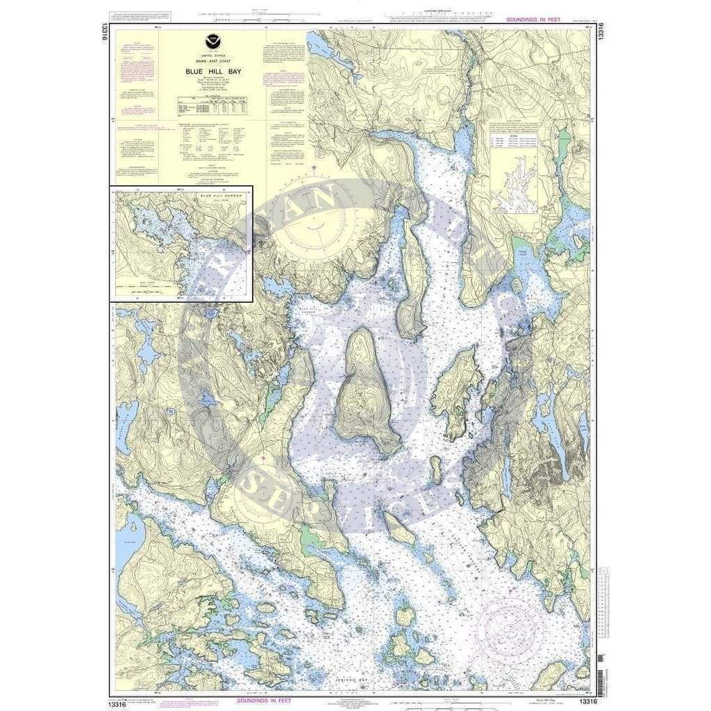 NOAA Nautical Chart 13316: Blue Hill Bay;Blue Hill Harbor