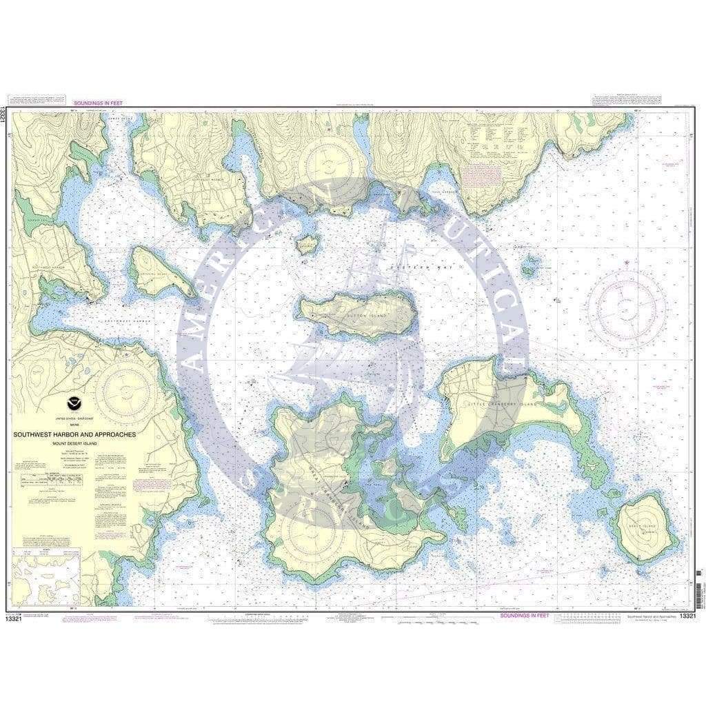 NOAA Nautical Chart 13321: Southwest Harbor and Approaches