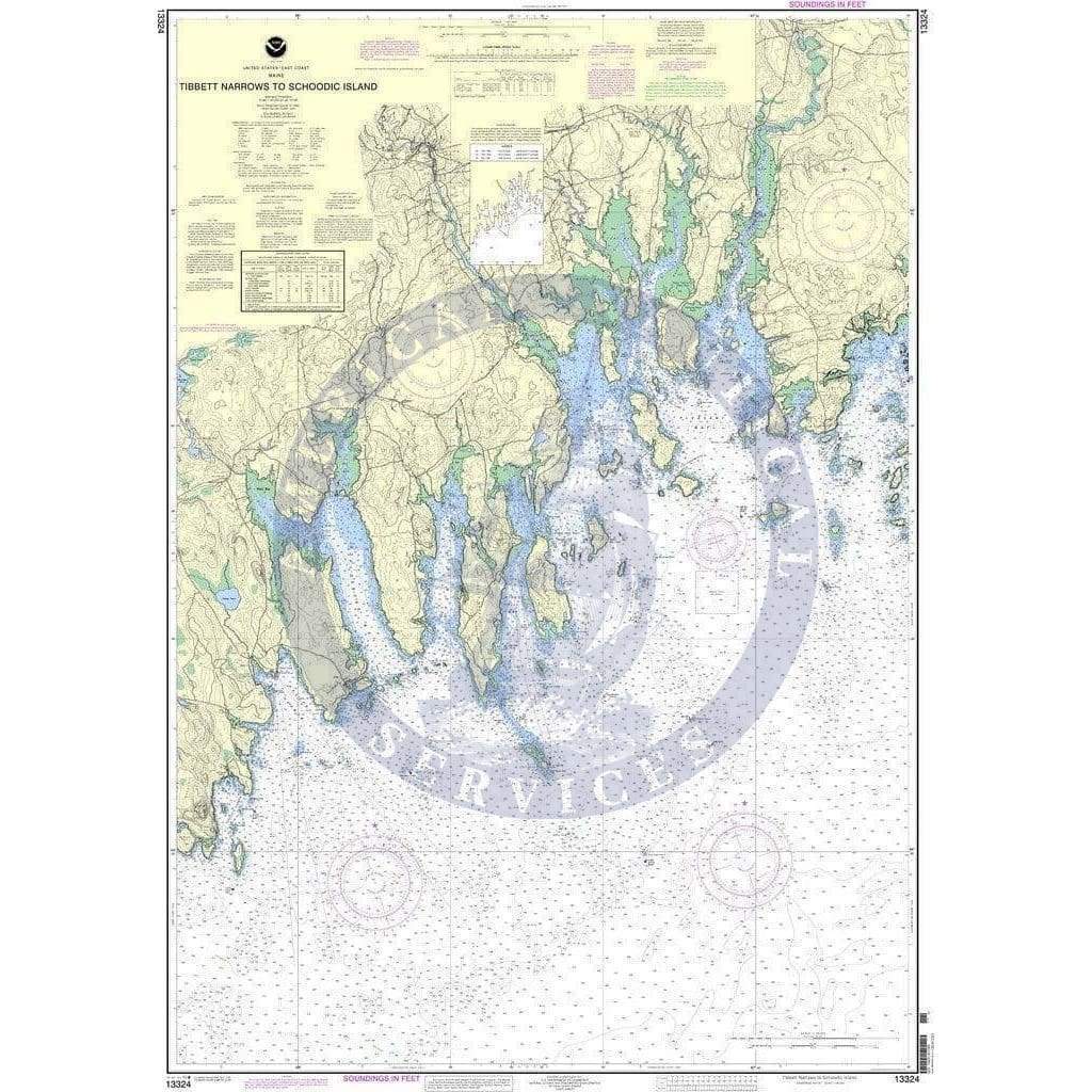 NOAA Nautical Chart 13324: Tibbett Narrows to Schoodic Island