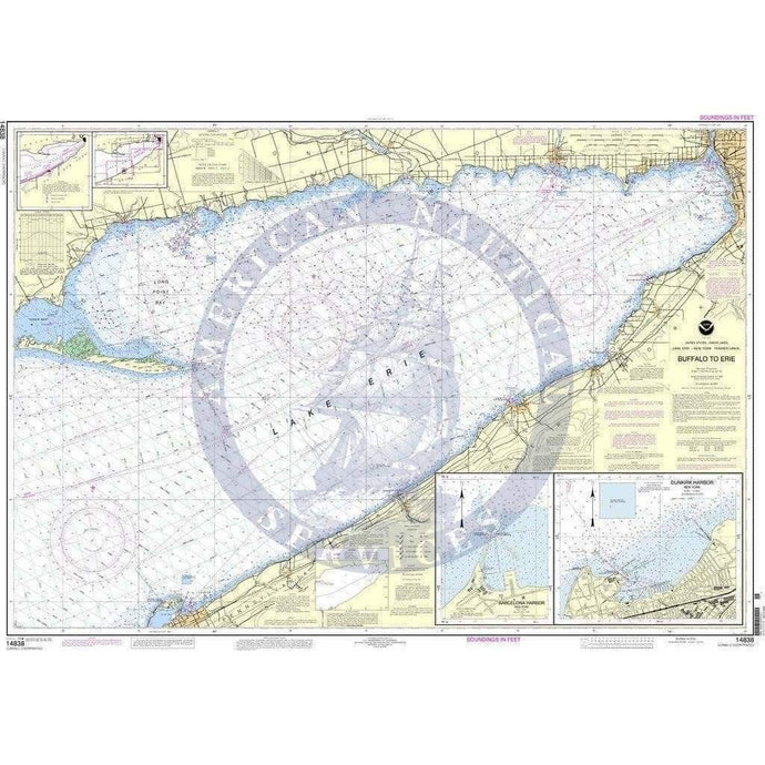 NOAA Nautical Chart 14838: Buffalo to Erie;Dunkirk;Barcelone Harbor