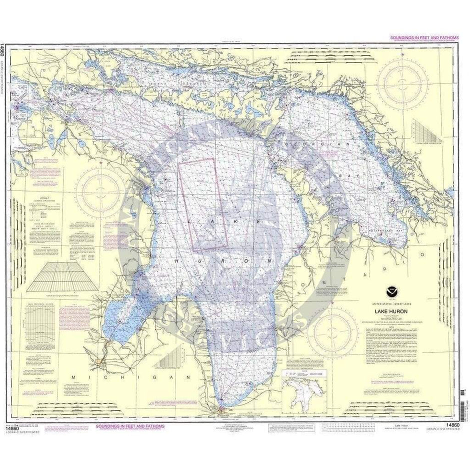 NOAA Lake Huron NOAA Nautical Chart 14860 Lake Huron Amnautical