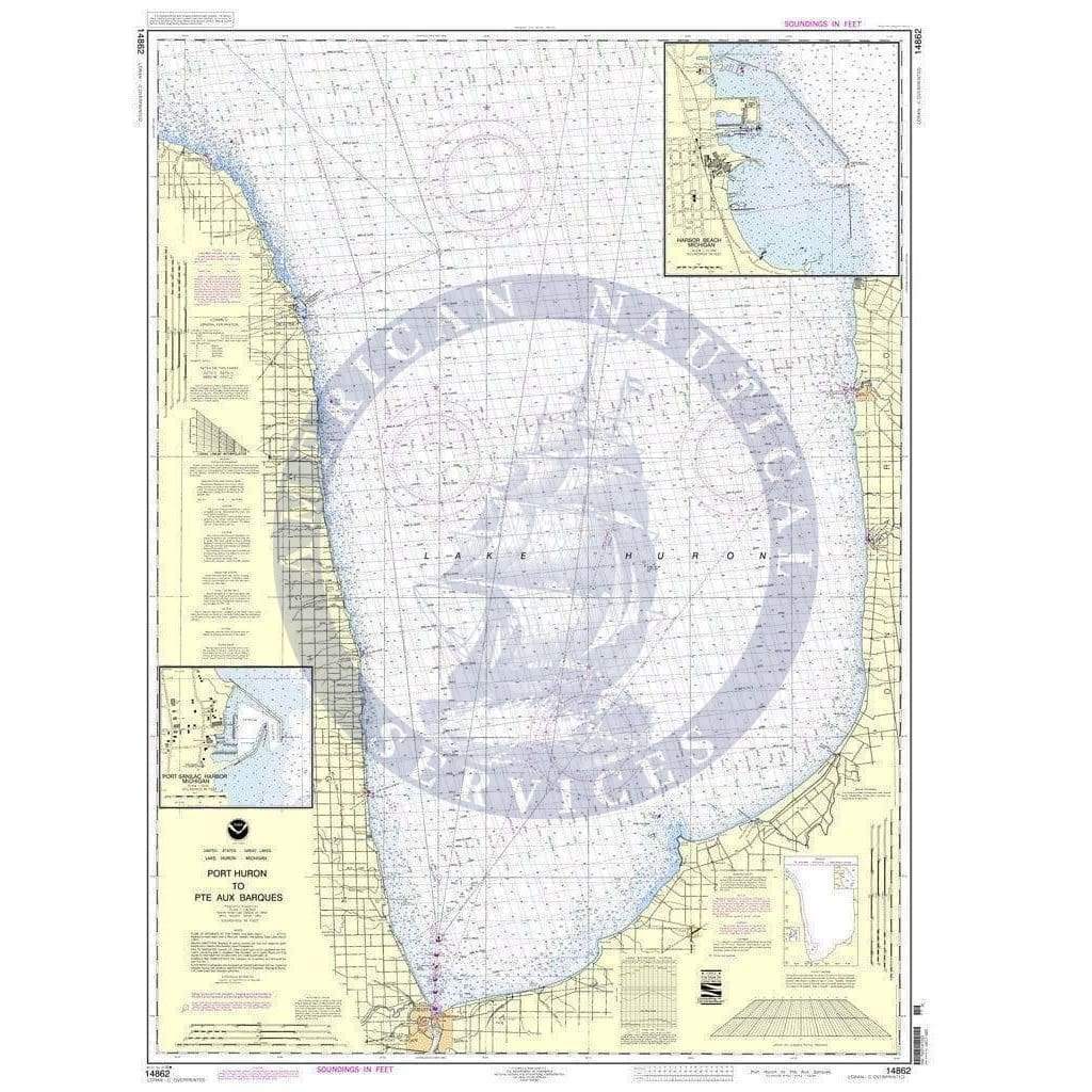 NOAA Nautical Chart 14862: Port Huron to Pte aux Barques;Port Sanilac;Harbor Bea