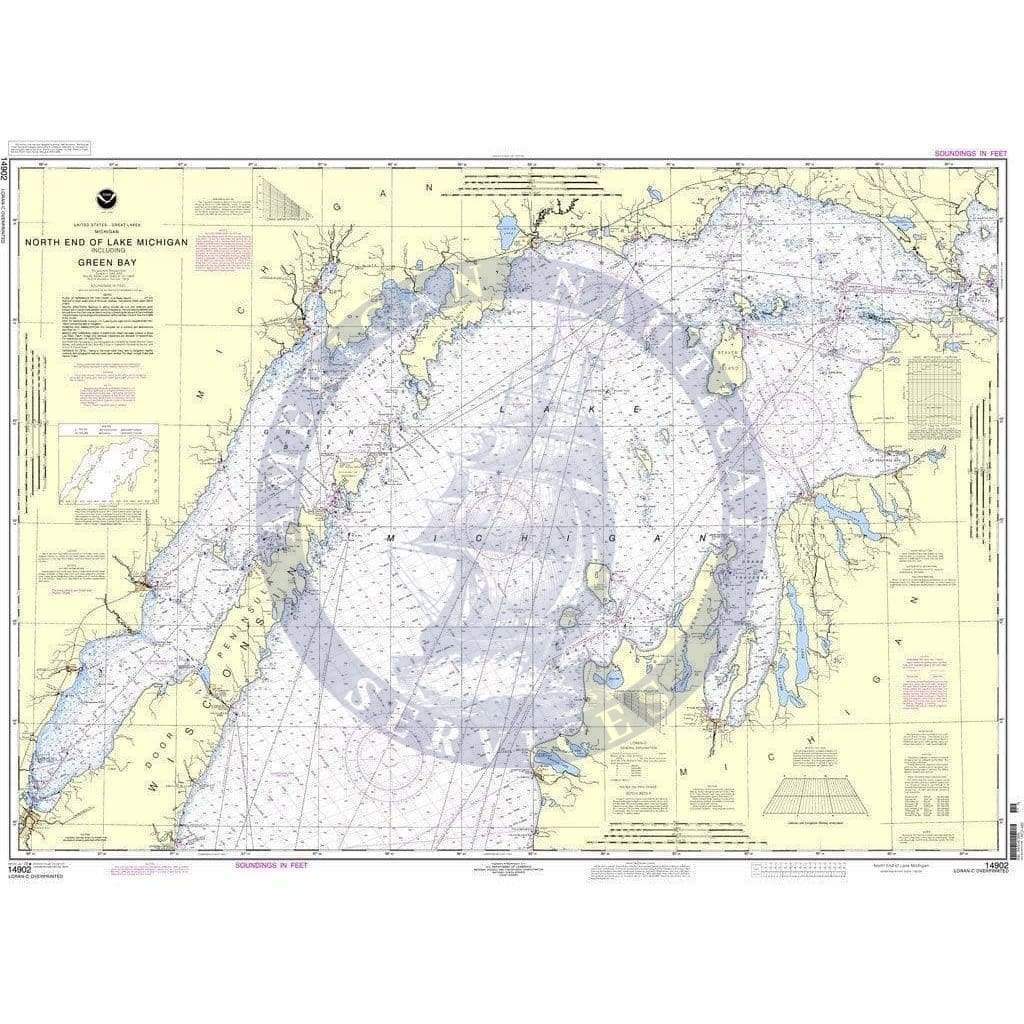 NOAA Nautical Chart 14902: North end of Lake Michigan, including Green Bay