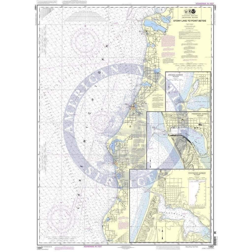 NOAA Nautical Chart 14907: Stony Lake to Point Betsie;Pentwater;Arcadia;Frankfort