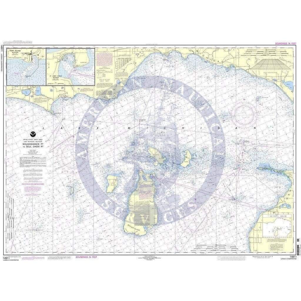NOAA Nautical Chart 14911: Waugoshance Point to Seul Choix Point, including Beaver Island Group;Port Inland;Beaver Harbor