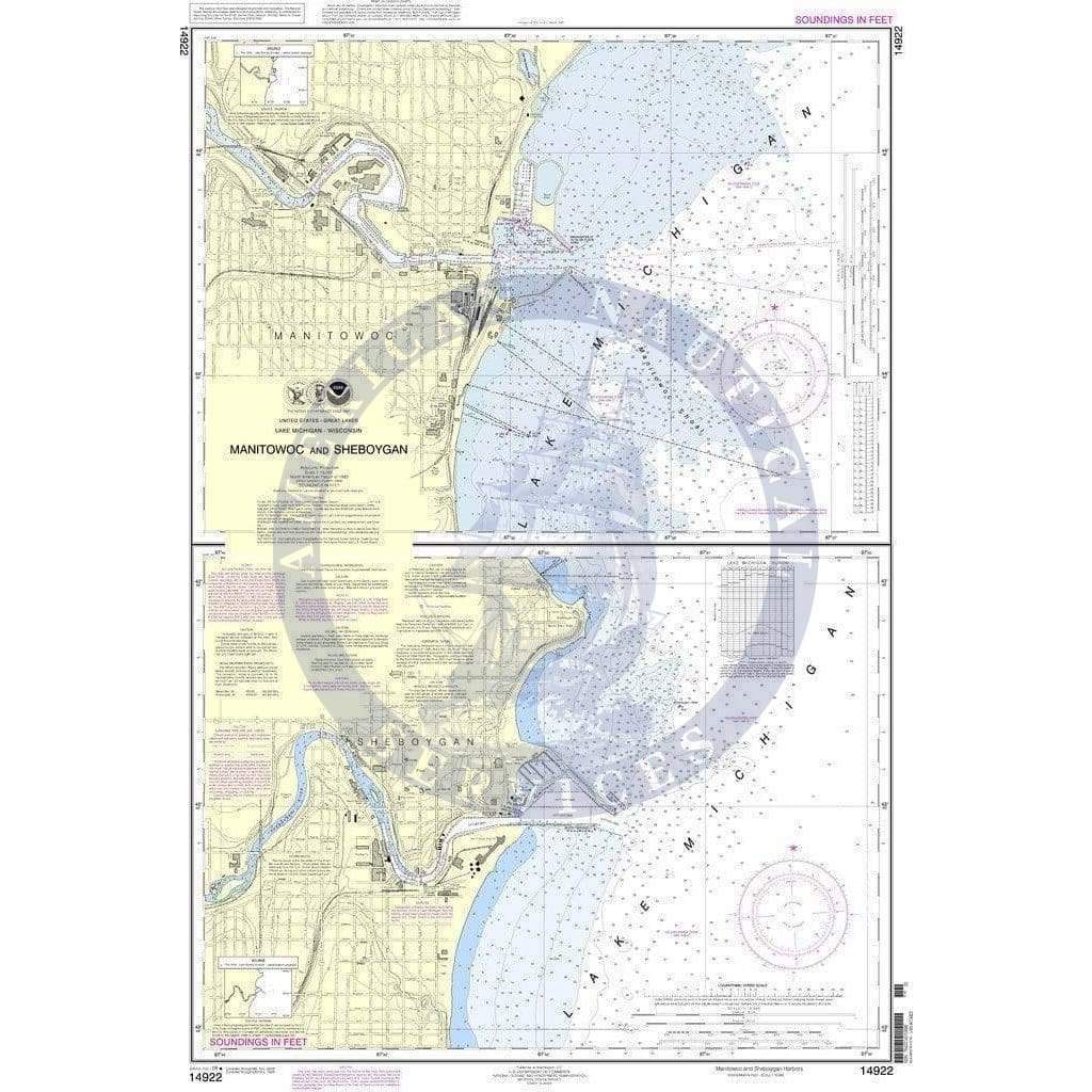 NOAA Nautical Chart 14922: Manitowoc and Sheboygan