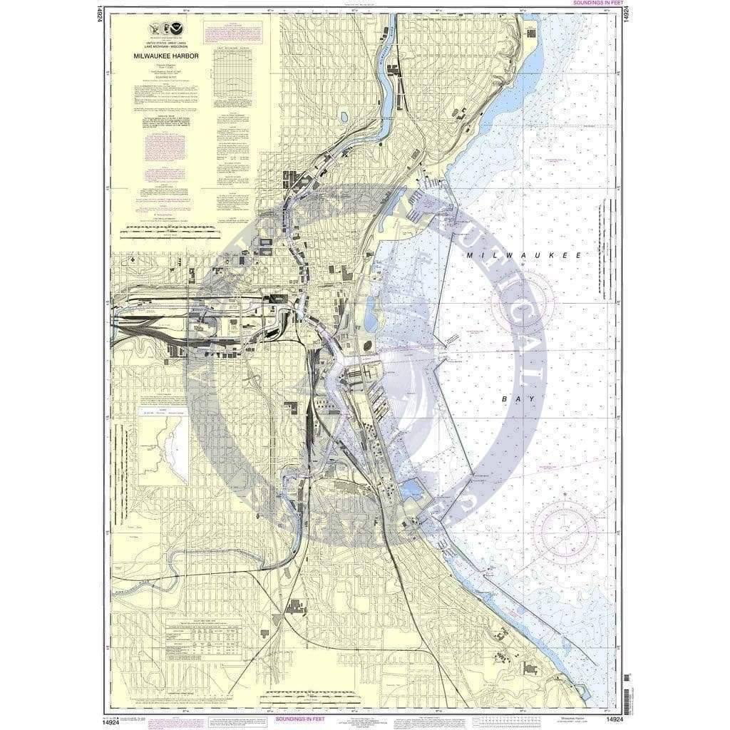 NOAA Milwaukee Nautical Chart 14924: Milwaukee Harbor