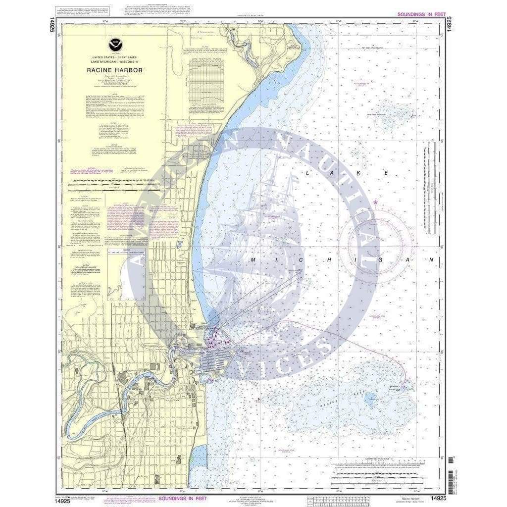 NOAA Nautical Chart 14925: Racine Harbor
